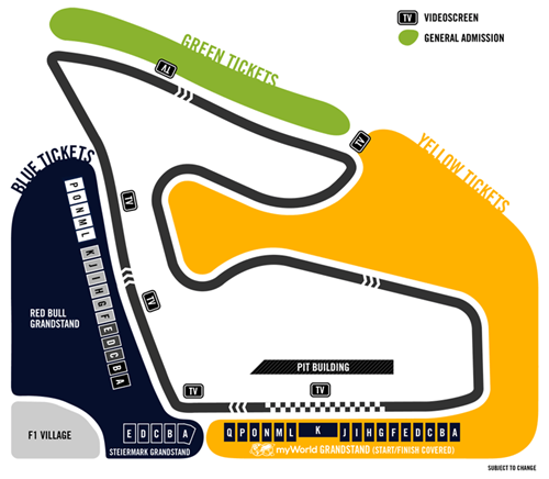F1 Österrikes  circuit map